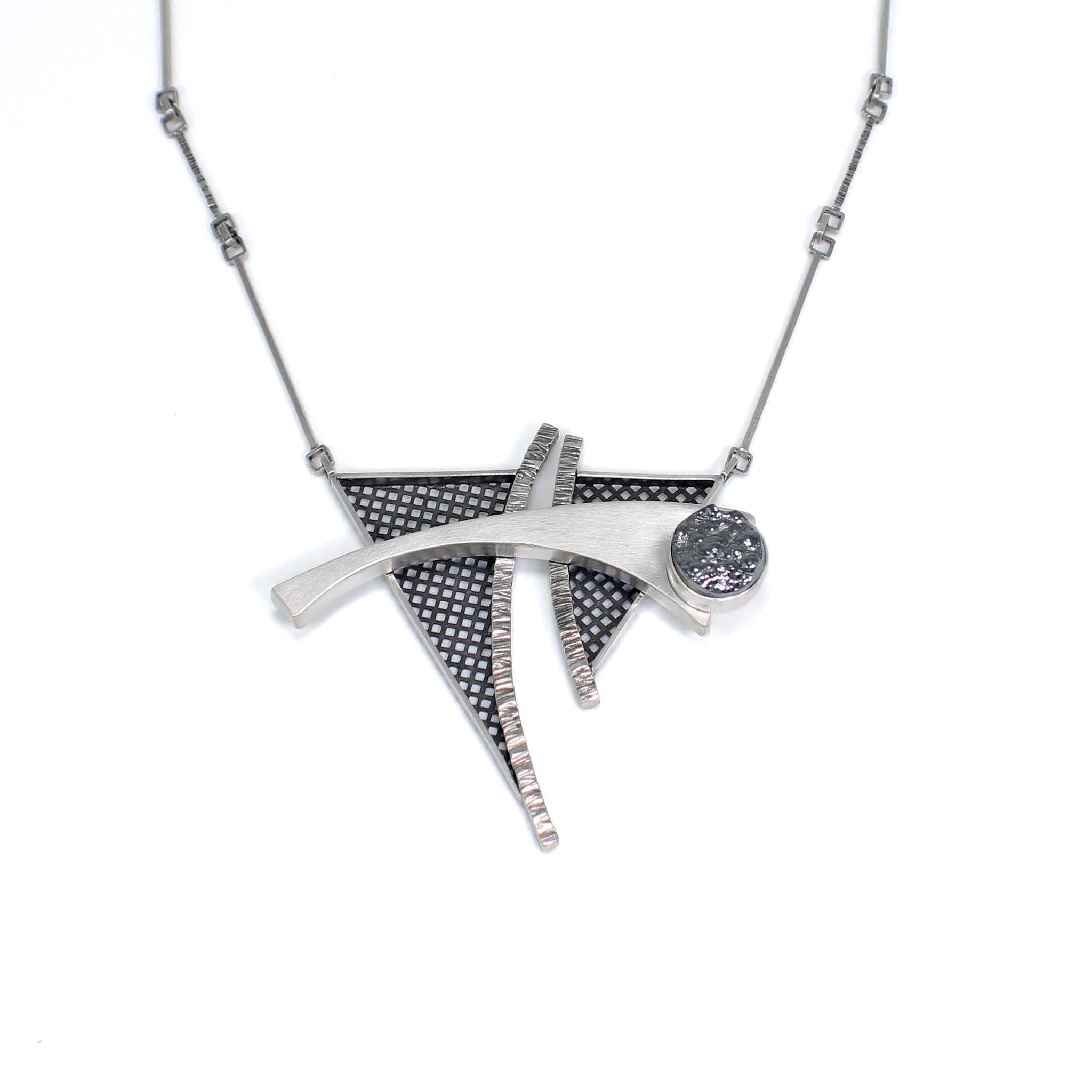 Dystopian Cast Eyes: Sterling Silver Necklace