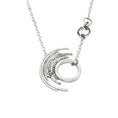 Load image into Gallery viewer, A handmade sterling silver asymmetrical pendant with a single thick circle surrounded by 7 outer concentric partial circles, some with featuring a chisel texture
